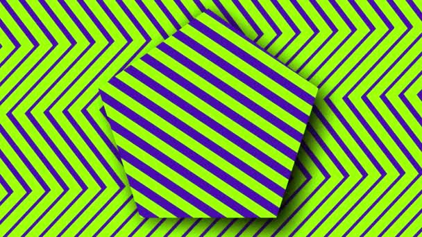 Geometrikus Zöld Lila Minta Modern Stílusos Animált Textúrával Neon Vonalakkal — Stock videók