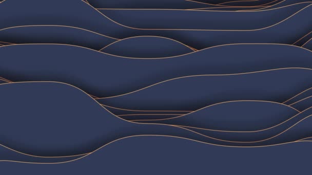 Современный Элегантный Синий Абстрактный Анимированный Фон Теплая Коричневая Подкладка Высокое — стоковое видео