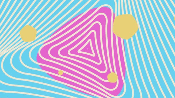 Цветной Фон Анимированным Треугольником Желтыми Заполненными Пятиугольниками Высокое Качество — стоковое видео