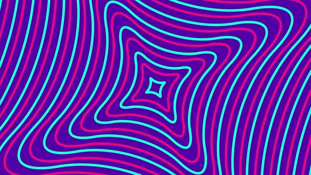 抽象的紫色背景与动画洋红青色正方形图案 高质量的动画 — 图库视频影像