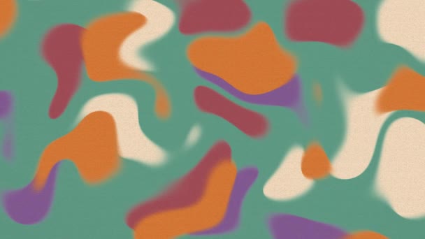 カラフルなスワールドアニメーションの背景 モザイクのテクスチャ オレンジ色の赤い緑色の紫色のぼやけの形をしている 4Kについて — ストック動画