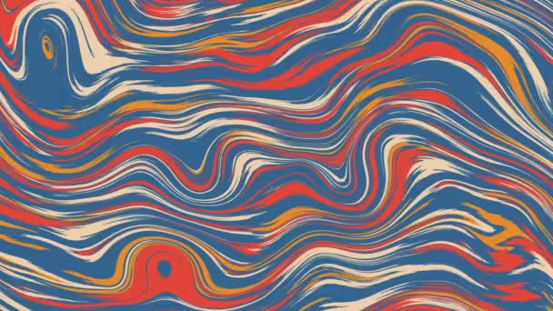 Абстрактный Фон Иллюстрация Жидкими Цветовыми Завихрениями Оранжево Синяя Бежевая Анимация — стоковое видео