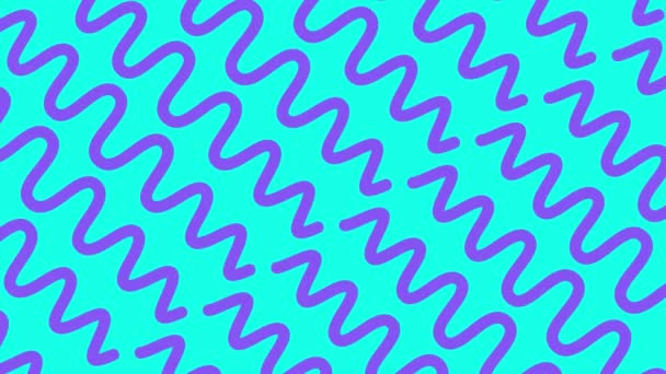 Мінімальний Хвилястий Абстрактний Анімований Фон Фіолетові Вигнуті Лінії Блакитному Фоні — стокове відео