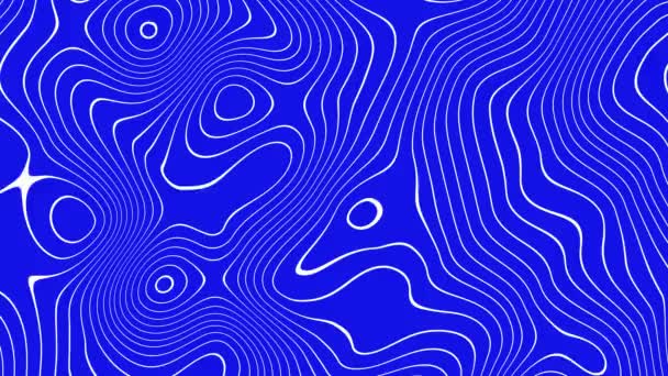 曲线无缝抽象循环背景 蓝色背景上有白色曲线线 — 图库视频影像