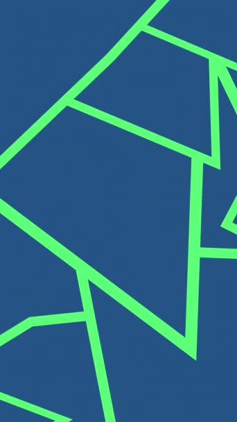Abstrato Azul Monocromático Fundo Animado Com Cor Verde Formas Alinhadas — Vídeo de Stock