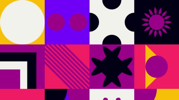 Geometrisk Design Animerad Bakgrund Cool Abstrakt Form Kompositioner Färgglad Animation — Stockvideo