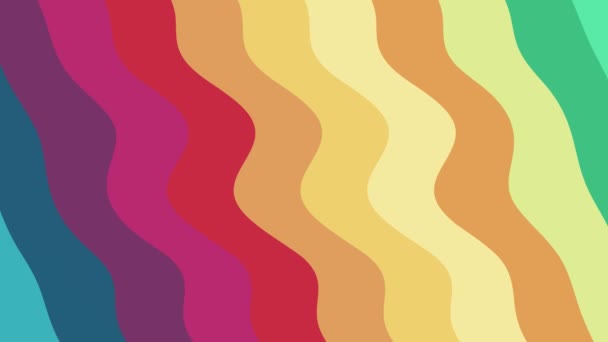 Bunte Abstrakte Schleife Hintergrund Regenbogenfarbengestaltung Linie Mit Verschiedenen Farben Animation — Stockvideo
