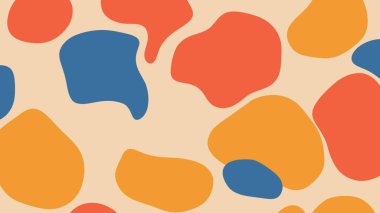 Pastel rengi el çizimi bej arka plan el çizimi mavi sarı turuncu karalama nesneleri. 