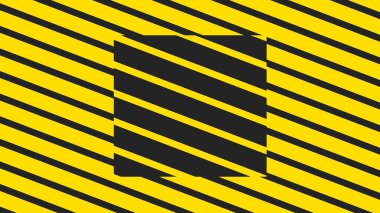 Simetrik geometrik süslemeli desen. Keskin sarı çizgili arka plan. 3D optik illüzyon.