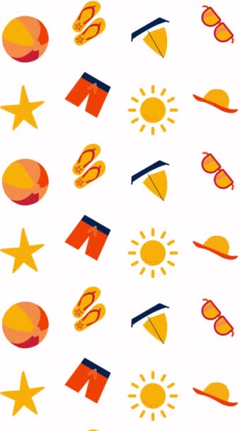 Ручные Рисованные Каракули Милые Солнышки Желтого Цвета Звездные Солнцезащитные Очки — стоковое видео