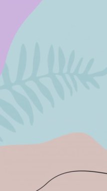 Minimalist pastel animasyon arka plan, çiçekli leylak ve bej rengi tasarım. 