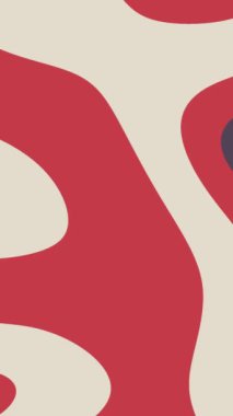 Kırmızı animasyonlu beyaz ve turuncu şekilli soyut dalgalar. 