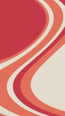 Kırmızı animasyonlu beyaz ve turuncu şekilli soyut dalgalar.