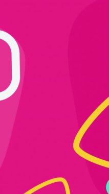 Sarı cyan ve beyaz şekilli geometrik pembe arkaplan. 