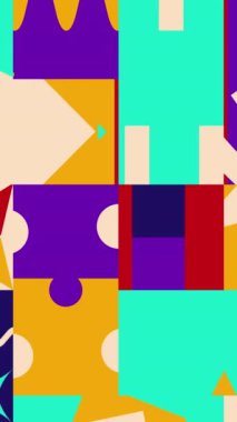 Bauhaus stili mor turuncu donanma renginde modern animasyon arka plan geometrik tasarımı. 