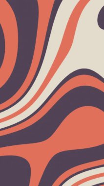 Kırmızı animasyonlu beyaz ve turuncu şekilli soyut dalgalar. 