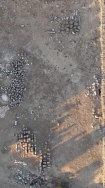 Antik şehir harabeleri, insansız hava araçlarıyla eski şehir harabeleri, tarihi mekan görüntüsü, Antalya Türkiye