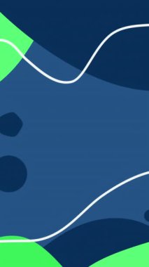 Yeşil şekilli soyut lacivert arka plan. Çoklu renkli canlandırma arkaplanı. 