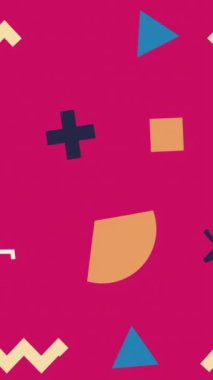 Düz tasarım geometrik animasyon arkaplan dalgalı ve düz çizgiler diğer şekiller, 