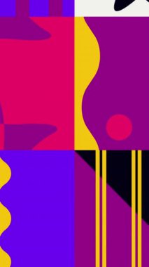 Geometrik tasarım animasyon arkaplanı. Güzel soyut şekilli kompozisyonlar. Renkli 4k canlandırması.