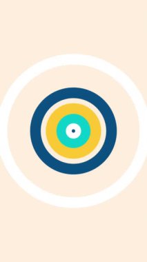 Asgari el çizimi soyut döngü arkaplanı. Bej mavisi, sarı, cyan rengi. Yüksek kaliteli canlandırma.