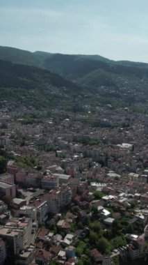 Drone view of the urban city, bursa city wide angle drone view, layout of apartments and buildings city view