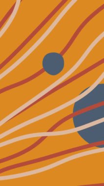 El çizimi, kusursuz animasyon arka plan. Modern moda çizimler. Turuncu mavi renkler. 