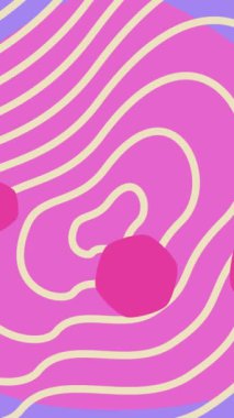 Canlandırılmış desenli ve pembe daireli renkli arkaplan. 