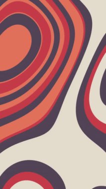 Kırmızı animasyonlu beyaz ve turuncu şekilli soyut dalgalar. 