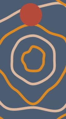 El çizimi, kusursuz animasyon arka plan. Modern moda çizimler. Turuncu mavi renkler. 