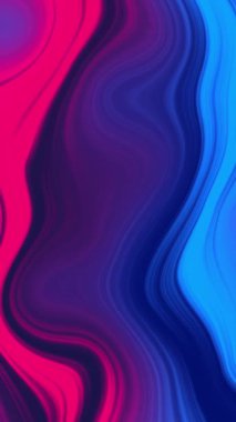 Neon sıvısı soyut döngü arka planı. Cyan lacivert renkli dalgalı çizgiler. 