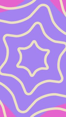 Canlandırılmış yıldız desenli renkli arkaplan ve Cyan dolu üçgenler. 