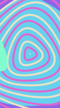 Canlandırılmış yıldız desenli renkli arkaplan ve Cyan dolu üçgenler. 