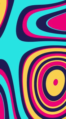 Çarpık dalgalı renk çizgileri olan parlak dinamik animasyon arkaplanı