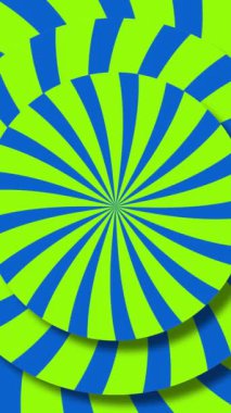 Geometrik spiral desenli yeşil mavi modern animasyon desenli, neon çizgileri. 