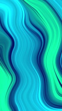 Neon sıvısı soyut döngü arka planı. Cyan turkuaz lacivert renkli dalgalı çizgiler. 
