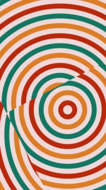 Animasyon geometrik arka planı olan kusursuz bir desen. Yeşil kırmızı turuncu eğri çizgiler