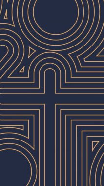 Modern zarif mavi soyut animasyon arkaplanı. Sıcak kahverengi çizgili şekiller. 