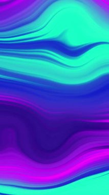Neon sıvısı soyut döngü arka planı. Cyan lacivert renkli dalgalı çizgiler. 