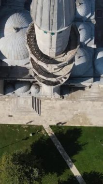 Süleyman Cami Camii İstanbul 'daki antik semboller, Dji insansız hava aracı kent manzaralı havadan çekimler, Türkiye' nin tarihi konumu Fatih 