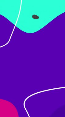 Mor soyut animasyon arka plan çok renkli desen üzerinde geometrik pembe neon şekiller