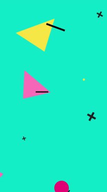 Soyut şablon arkaplan, koleksiyon geometrik şekiller, renkli geometrik canlandırma 