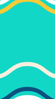 Asgari el çizimi soyut döngü arkaplanı. Bej mavisi, sarı, cyan rengi. Yüksek kaliteli canlandırma.