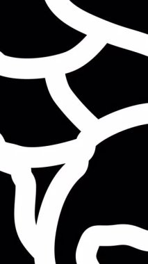 Soyut siyah-beyaz animasyon deseni. Karmaşık çizilmiş şekiller. Yüksek kaliteli animasyon. 4k.