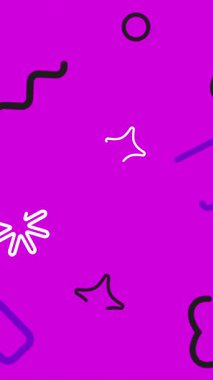 Kusursuz desenli soyut animasyon arkaplanı. El çizimi şekiller. Magenta geçmişi. 4k animasyon.