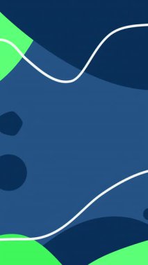 Yeşil şekilli soyut lacivert arka plan. Çoklu renkli canlandırma arkaplanı. 