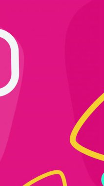 Sarı cyan ve beyaz şekilli geometrik pembe arkaplan. 