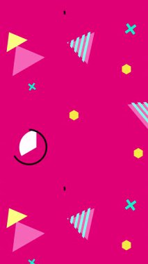 Pembe arka planda modern nesne döngüsü, minimalist animasyon, döndürme hareketi illüstrasyonu 