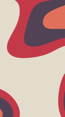 Kırmızı animasyonlu beyaz ve turuncu şekilli soyut dalgalar. 