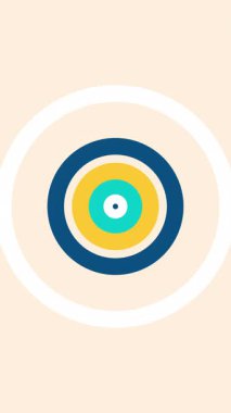 Asgari el çizimi soyut döngü arkaplanı. Bej mavisi, sarı, cyan rengi. Yüksek kaliteli canlandırma.